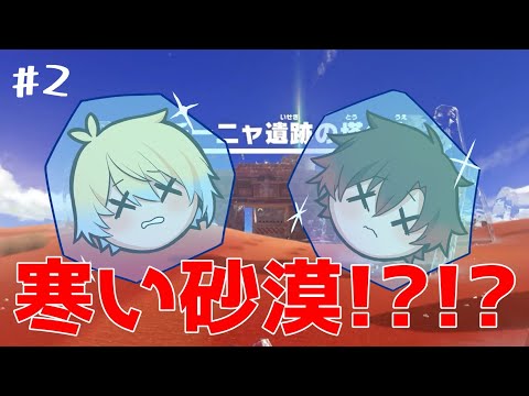 【マリオオデッセイ】#2　二人三脚縛り＋敵倒さない縛り！？寒い砂漠を越えていく！！