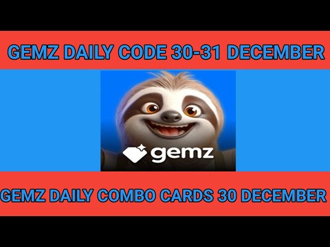 30-31 December Gemz daily code & combo cards|gemz combo cards 30 December |Gemz daily code 30-31 Dec