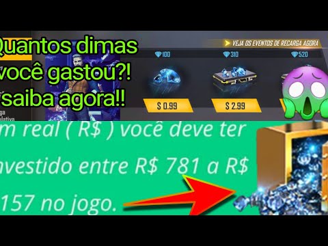 COMO SABER QUANTO VOCÊ JA GASTOU COM DIAMANTES NO FREE FIRE!! (ATUALIZADO 2020!)