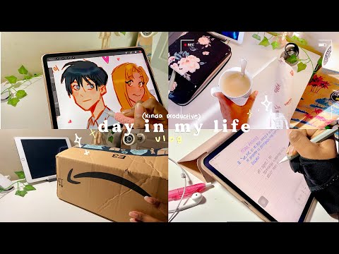 Day in my life 🌥🎨 | working on commissions, amazon unboxing + sketching