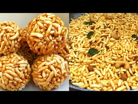 మరమరాలతో 2 రకాల సింపుల్ స్నాక్ రెసిపీస్| Maramaralu snack Recipes in Telugu| Maramaralu Laddu Recipe