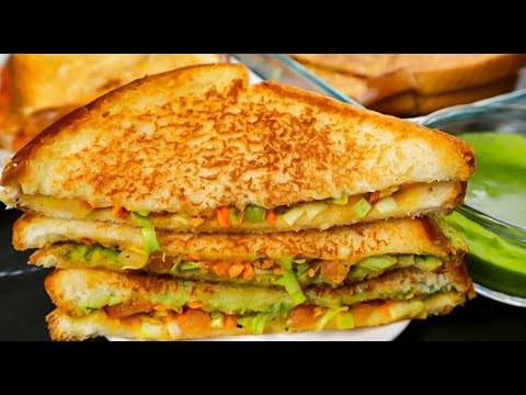 Veg sandwich 🥪street style chutney sandwich recipe 4 ways🥗 cheese & club sandwich | tiffin or lunch😋