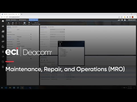 Maintenance Repair and Operations (MRO) with the Deacom ERP System