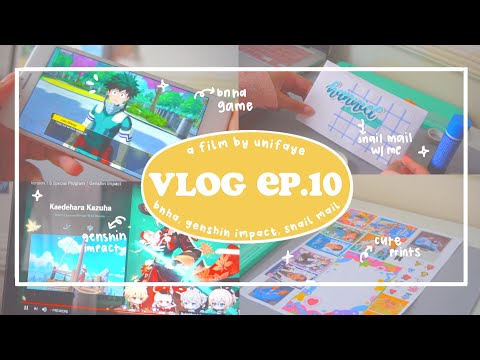 🍡 vlog ep.10 ;; bnha game, snail mail w/me, genshin impact 1.6 live