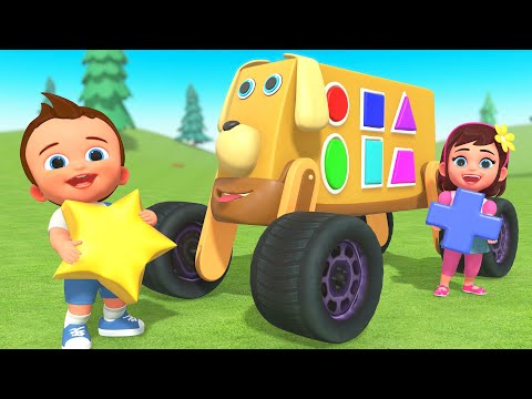 Learning Shapes for Children with Little Babies | Fun Dog Truck Wooden Toy Set | 3D Kids Education