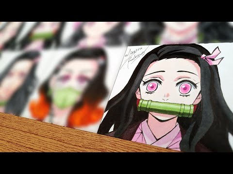 Drawing NEZUKO as 12 different ANIMES CHARACTERS