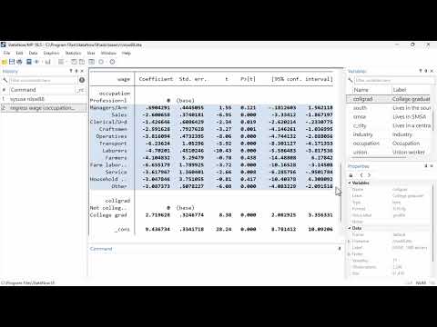 Wald tests in Stata