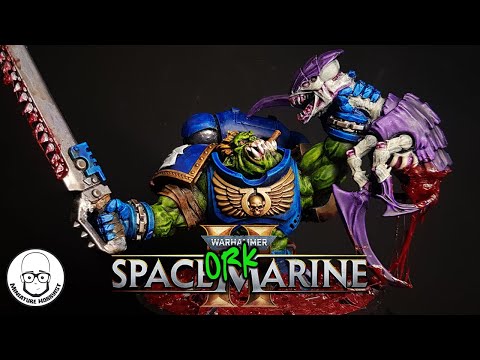 3D Kitbashing Lieutenant Orc Titus | SPACE MARINE 2 Crafting & Speedpainting Guide