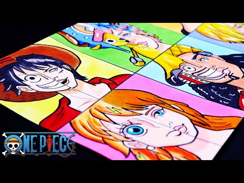 COLORING 6 CHARACTERS OF ONE PIECE | ANIMATION VS REALISTIC | LUFFY, NAMI & ....