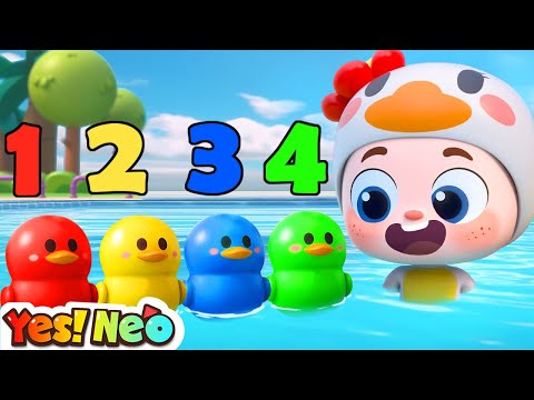 5 Little Ducks (Learn Colors Song) | Pool Safety | Safety Rule |Nursery Rhyme & Kids Song | Yes! Neo