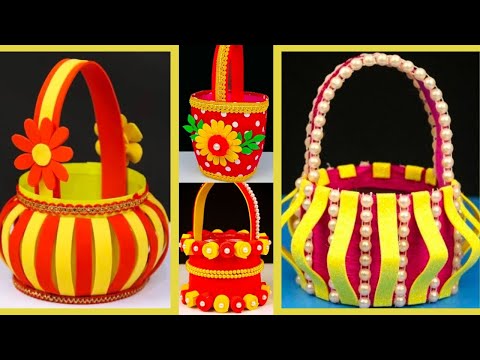 4 Easy Plastic Bottle Christmas Basket Making at Home | Plastic Bottle Craft Ideas | Basket DIY Idea