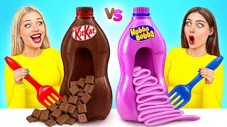 Bubble Gum vs Chocolate Food Challenge by Super Hyper DO