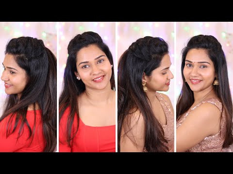 HAIRSTYLE for College Party| Simple Easy 2min hairstyle for Saree & Kurti | Cute Hairstyle for girls