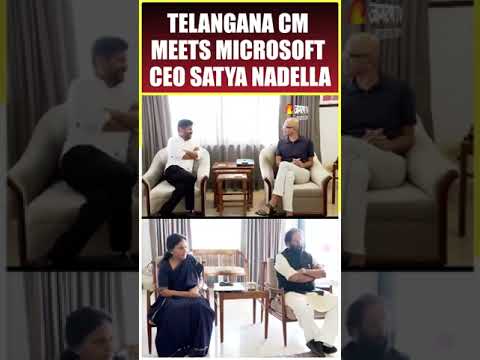 Telangana CM Revanth Reddy Visits Microsoft CEO Satya Nadela's Residence | #shorts