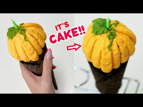 I Made Pumpkin Ice Cream out of CAKE!! They're SO yummy omg