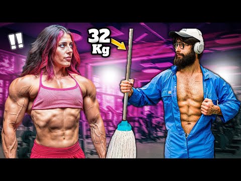 ELITE Powerlifter ANATOLY Use 32kg Mop in a GYM | Pretended to be a CLEANER #2