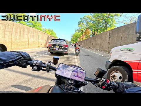 LaneSplit Chase - Harley Nightster 975 vs Ducati Monster 937 -  THE SEND Bronx to Brooklyn