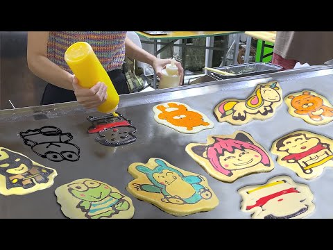 Singapore Night Market with Amazing Cartoon Pancake Art | Thai Street Food