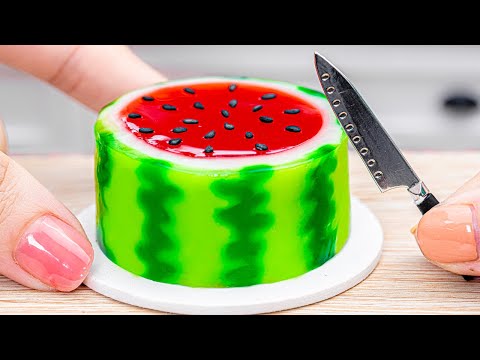 Jelly Making 🍉 Coolest Miniature Watermelon Cake Decorating | Amazing Miniature Fruit Dessert Recipe