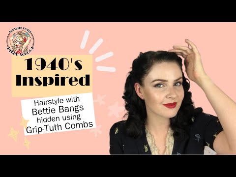 40s Hairstyle with Bettie Bangs using Grip-Tuth Combs