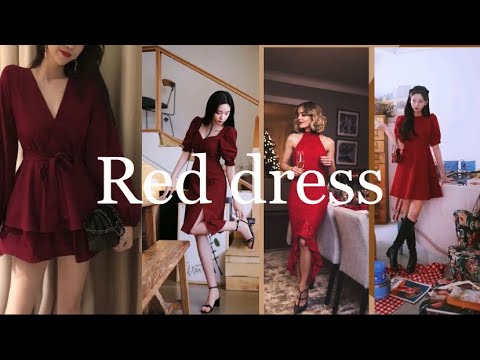 How to style red dress ideas /2024/ christmas/holiday/party/new year / outfits red dress ideas /