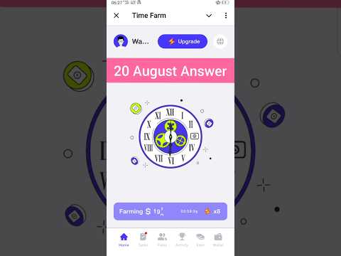 Time farm answer today | time farm oracle of time | time farm answer 20 august