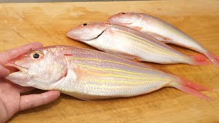 イトヨリダイの姿蒸し「フライパンでの簡単な酒蒸しの作り方」　　Steamed sea bream with sake