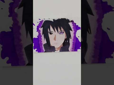 Drawing Sasuke Uchiha 💜- Stained Art 🎨| from Naruto Shippuden #art #narutoshippuden #sasuke