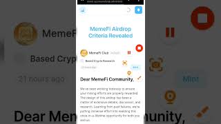 MEMEFI airdrop criteria out