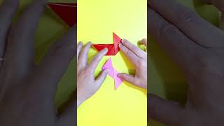 折り紙　手裏剣（しゅりけん）の簡単な作り方～How to make an easy origami throwing knife～#shorts