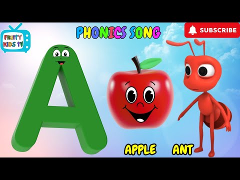 A For Apple - A for Ant | ABC Alphabet Songs for Babies and Toddlers |Phonics Song with TWO Words