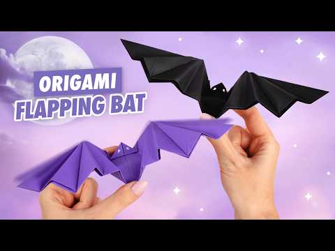 Origami Paper Flapping Bat | How to make paper bat for Halloween