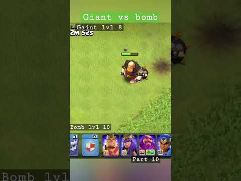 Giant lvl 8 vs Bomb lvl 10 part 10 #clashofclans #coc #games #reels #gaming #shorts #supercell