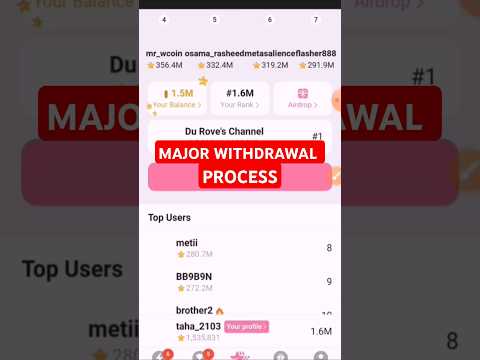 Major Airdrop Withdrawal Process | Major Airdrop tokens Received #major #majorairdrop #majorlisting