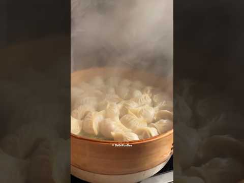 Steaming Momos Eating With  Chutney - #momos #momosshorts #momochutney