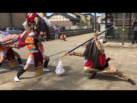 富山県射水市新湊 獅子舞2018【北長徳寺】