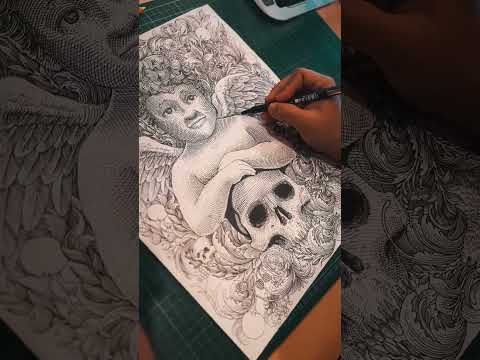 Engraving drawing | #shorts