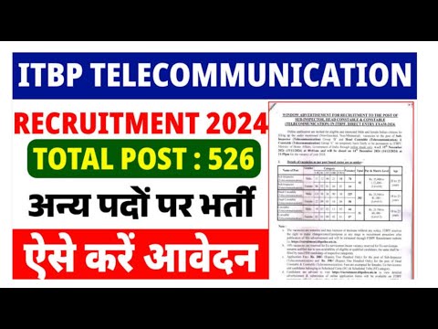 ITBP Constable & HC New Vacancy 2024 | ITBPConstable & HC Telecommunication Recruitment2024 Details