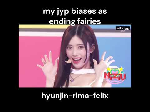 my jyp biases as ending fairies straykids hyunjin felix niziu rima