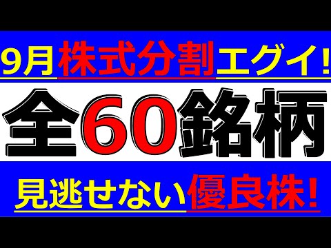 9月の株式分割がエグイ！見逃せない優良株！全60銘柄まとめ