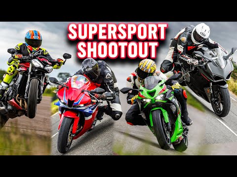 Supersport is back! 2024 CBR600RR vs ZX-6R vs Panigale V2 vs Street Triple RS | MCN Test