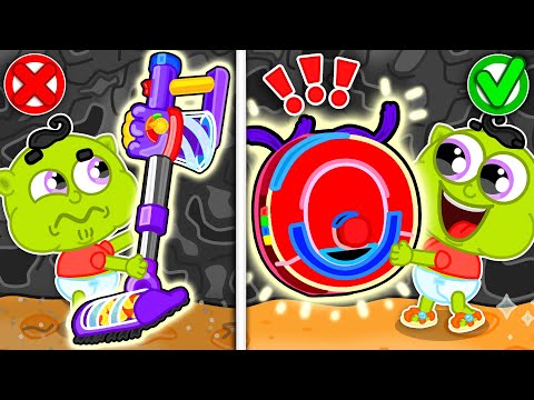 LionET | Robot vs Hand Vacuum Cleaner Challenge  | Cartoon for Kids