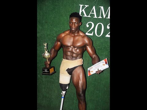 PARA BODY BUILDER SAFARU TAMALE Flexes His Muscles To Prove Fans Disability Is Not Inability.