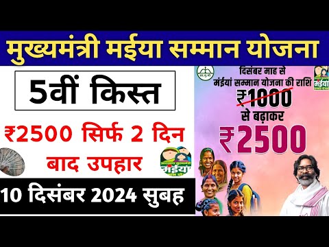 mukhymantri mainya samman yojana update। jharkhand mukhyamantri maniya samman yojana 2024