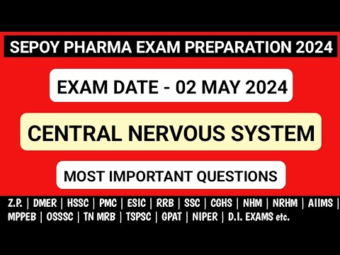 SEPOY PHARMACIST EXAM PREPARATION | RRB PHARMACIST | DSSSB | PRISON DEPARTMENT PHARMACIST 2024