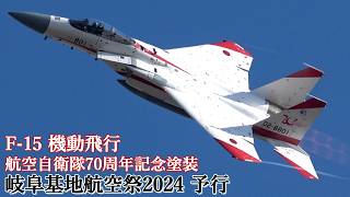 岐阜基地航空祭 2024 予行 F-15 航空自衛隊70周年記念塗装機をたっぷりと！岐阜基地らしい試験機塗装を身にまとったF-15J初号機の迫力の機動 JASDF Gifu Air Show