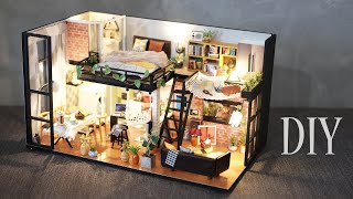 DIY Miniature Dollhouse Kit - Literary Utopia - Duplex Apartment - Relaxing Satisfying Video