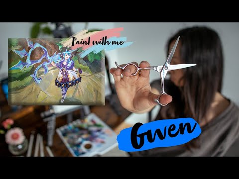 Painting Gwen | New Champion of League of Legends | Relaxing Acrylic painting timelapse