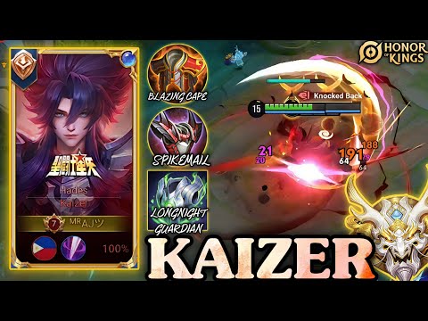 KAIZER HADES SAINT SEIYA SKIN - AGGRESSIVE TANK JUNGLE RANK GRANDMASTER GAMEPLAY - HONOR OF KINGS