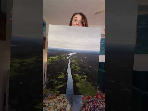 Oil Painting Reveal: Aerial Landscape ✈️ #art